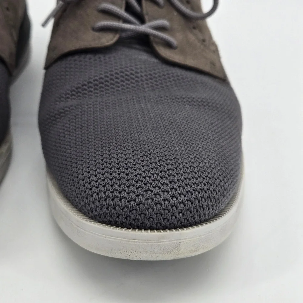 Johnston & Murphy XC4 Mens 13 Gray Knit Waterproof Wingtip Oxford Casual Sneaker